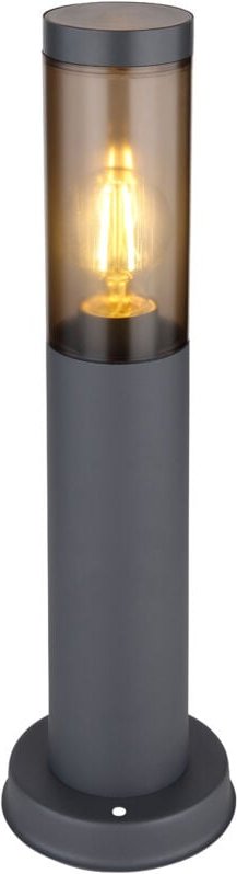 Sockelleuchte BOSTON aus Edelstahl in Anthrazit & Rauchfarben, Höhe 45cm