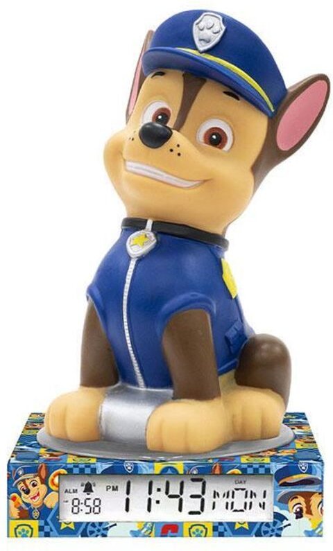 Kids Lampe Paw Patrol farbenfroh mit Wecker und sanfter Beleuchtung