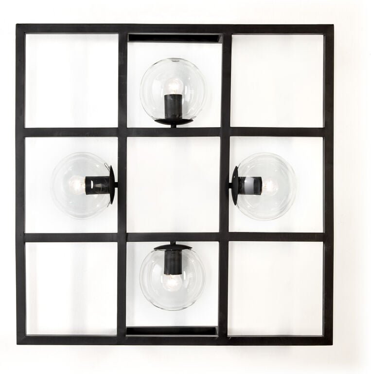 Wandleuchte 72X13X72 Metall Schwarz