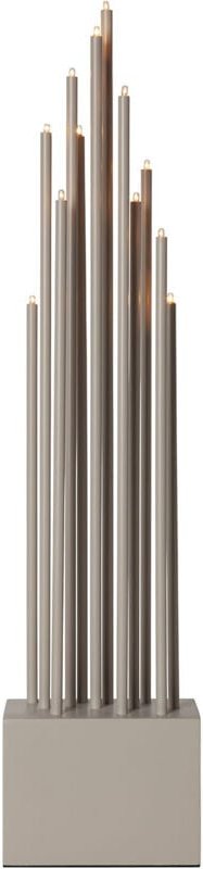 Kerzenleuchter Buzz, Beige, Metall, 12-flammig, Holz, 65,5cm - Star Trading