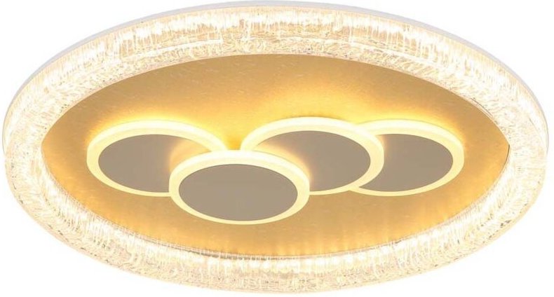 LED Deckenleuchte Deckenlampe Wohnzimmerlampe Metall weiß goldfarben L 49,5 cm