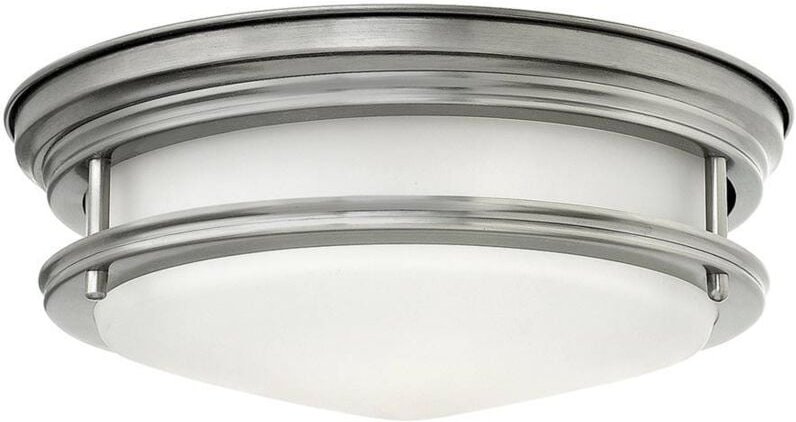 Deckenleuchte Badezimmerleuchte Deckenlampe Antik Nickel Opal Glas 2-Flammig