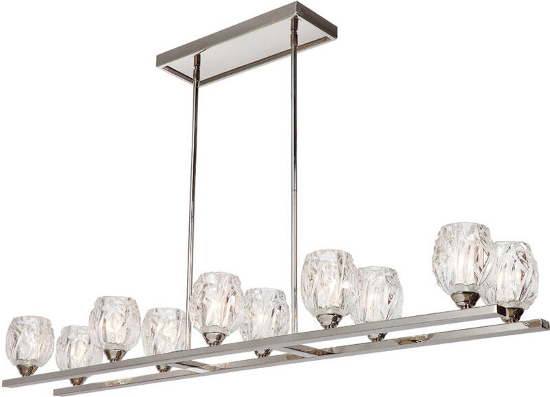 Thumbnail - Elstead - Kronleuchter Hängelampe Pendellampe led Deckenleuchte Nickel Glas b 123,8 cm