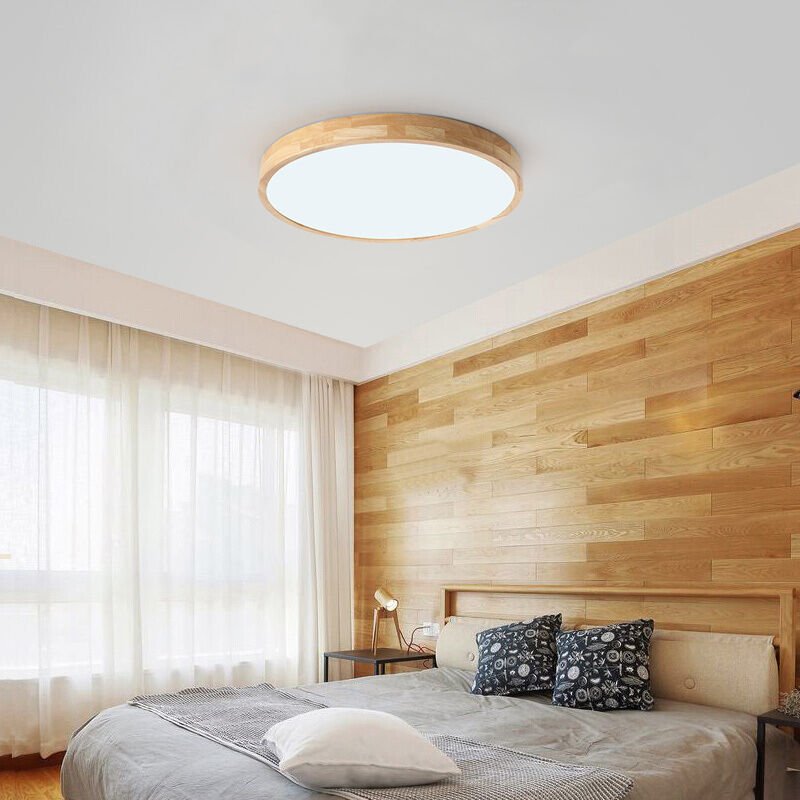 Modern LED Deckenleuchte Rund Deckenlampe Semi-Flush Mount Wohnzimmerlampe Kaltweißes Licht Ø40cm