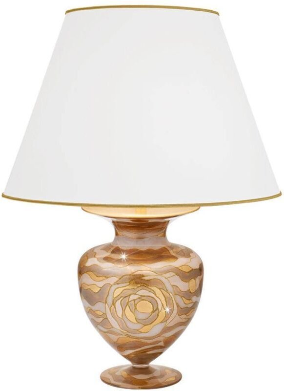 Anfora Stoff-Tischlampe mit rundem konischem Schirm 24 Karat Gold - Kolarz