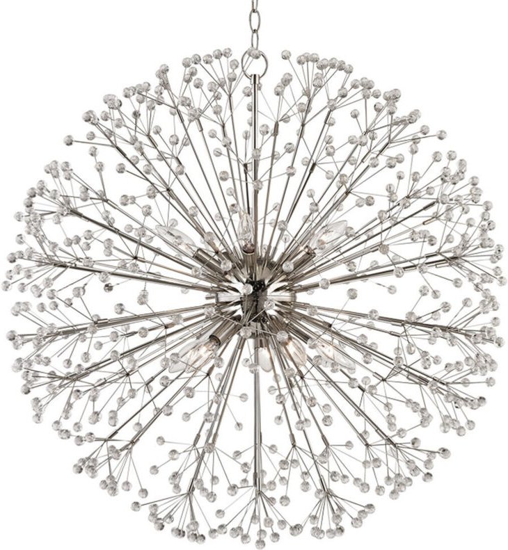 Dunkirk Kronleuchter mit 10 Lichtern Poliertes Nickel, Kristall