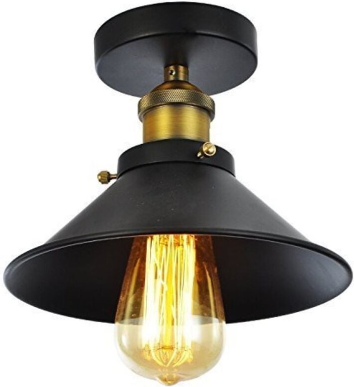 Industrielle Deckenlampe e27 Schwarz Metall Eisen Deckenleuchte für Wohnzimmer Esszimmer