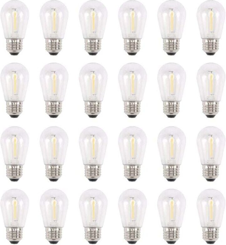 24er-Packung S14 3V Solar-LED-Außenlampen, bruchsicher, warmweiß