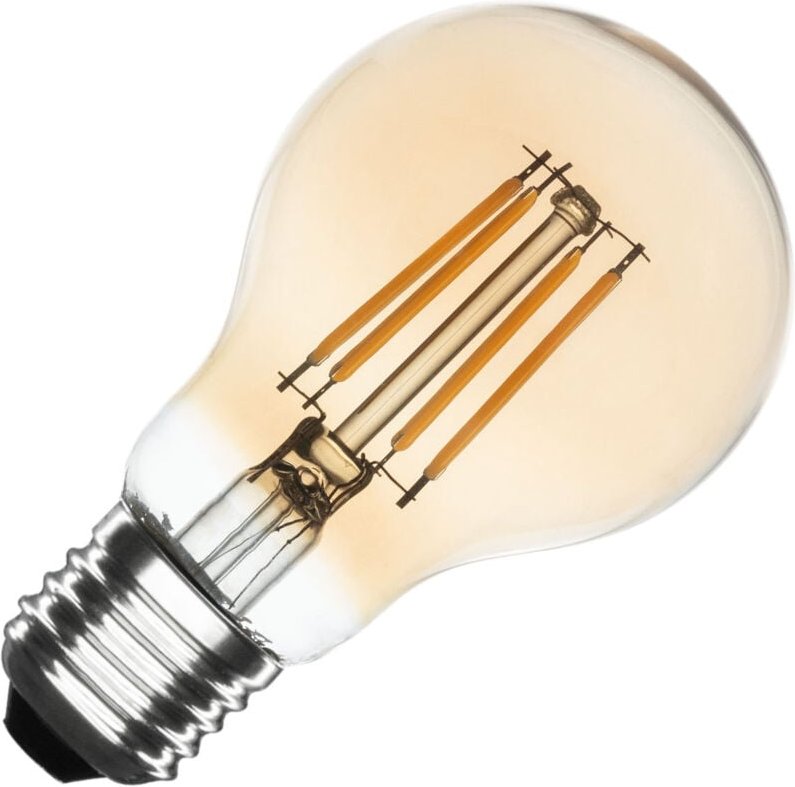 LED-Glühbirne Filament E27 6W 540 lm Dimmbar A60 Gold No Flicker 2700K Warmweiß