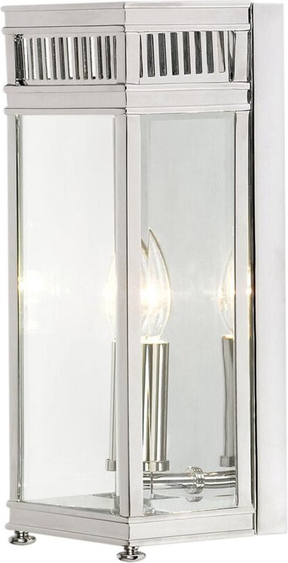 Holborn - 1 Licht Außenwand Kleine Wand Halblaterne Licht Poliert Chrom IP44, E14 - Elstead