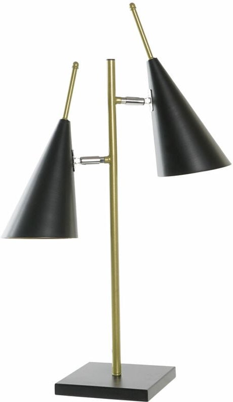 Metalltischlampe 38x16x64 Doppel Metall Schwarzes Material Mehrfarbige Farbfamilienzeitlampen Details