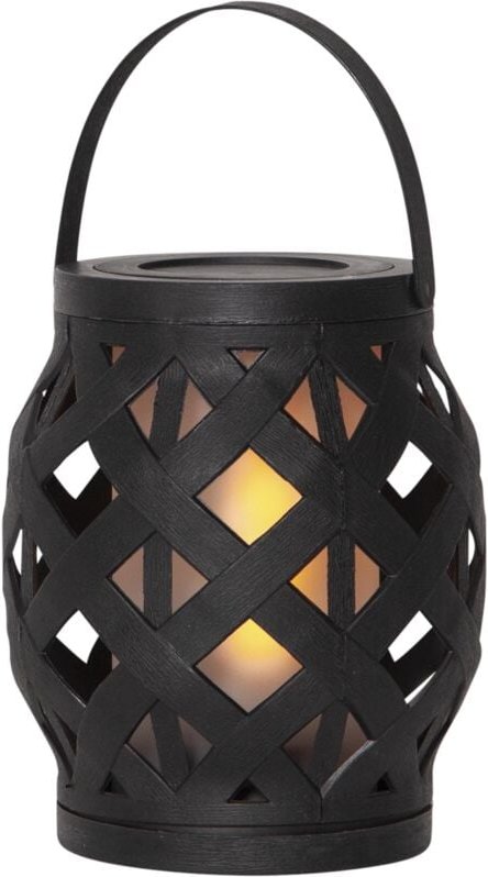 Trading Batterie Laterne Flame Lantern, 16cm, schwarz - Star
