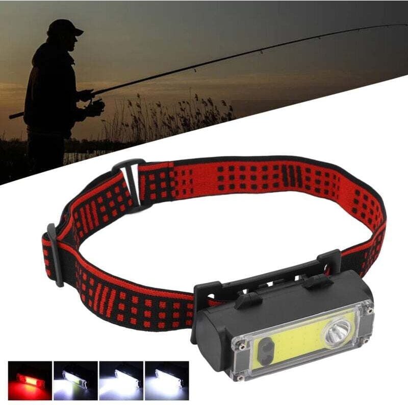 Multifunktions-Frontlampe, wiederaufladbare USB-Frontlampe, superleuchtende Frontlampe für Camping im Freien, Pêche, DUB...