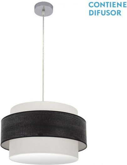 Senko - fabrilamp Myriam Pendelleuchte 2xe27 Chrom/Holz Schwarz Regx50x50 Cm