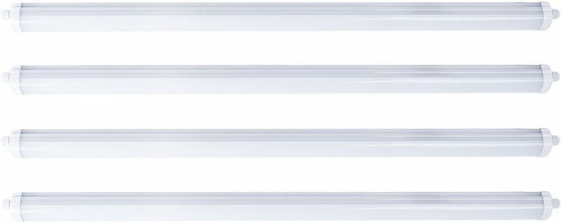 Wannenleuchte led Feuchtraumlampe weiß Werkstattleuchte Industrie IP65, Kunststoff, 48W neutralweiß, LxBxH 150x6,5x5,8 c...