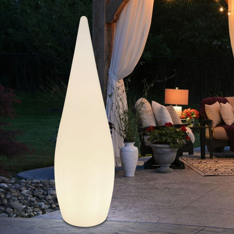 Led Stehleuchte Außen Gartenlampe Standleuchte Terrassenlampe mit Erdspitz zur Befestigung, Kunststoff weiß opal, 1x E27...