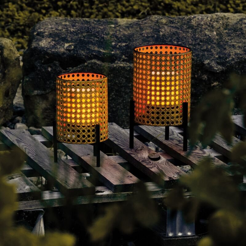 Esotec - Solar Dekoleuchte samoa 2er Set Windlicht Leseleuchte metall IP44 103107