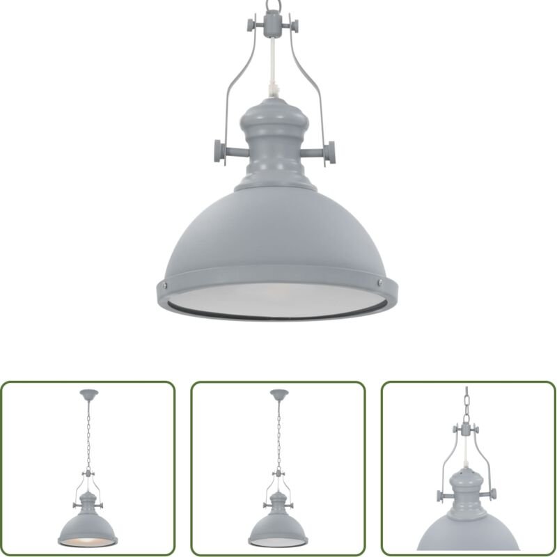 vidaXL Deckenleuchte Grau Rund E27