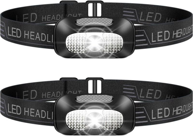 Wiederaufladbare LED-Stirnlampe per USB – 2er-Pack, leicht und leistungsstark für Camping
