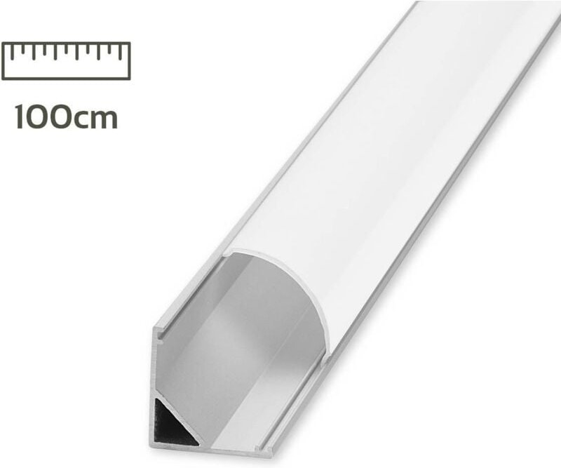 Alu Eck-Profil eloxiert 15x15mm opal - Länge: 100cm