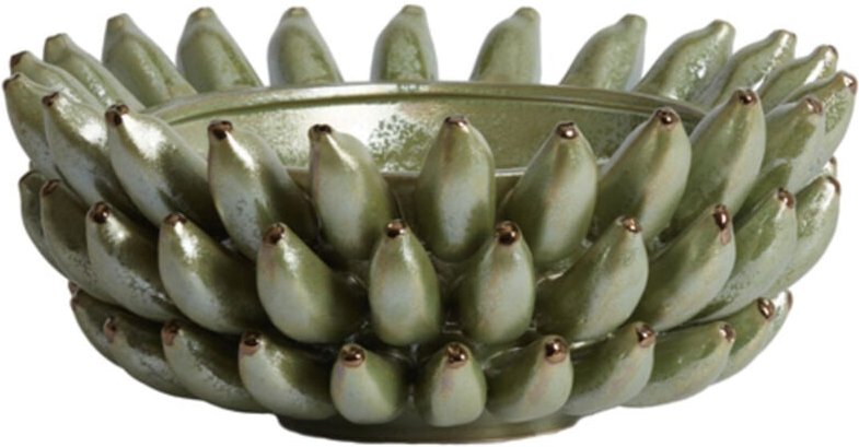 Thumbnail - Schale zita Keramik Grün Perlmutt – Ø34x15 cm - Light&living