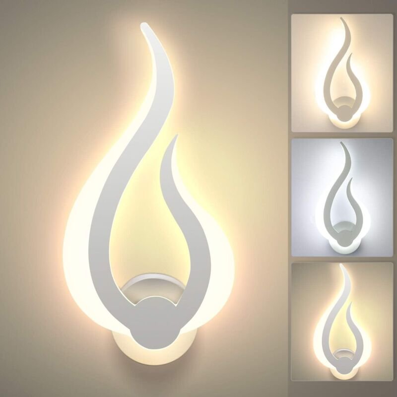 CCYKXA LED-Wandleuchte für den Innenbereich, 3 Farbtemperaturen, 10 W, Dreifarbenbeleuchtung, moderne Acryl-Wandleuchte,...