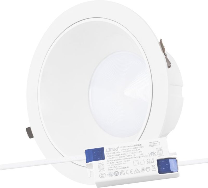 Greenice - LED-Rundstrahler für Downlight, 30 w, 4200 lm, 4000 °k, blendfrei, UGR19, 40.000 h