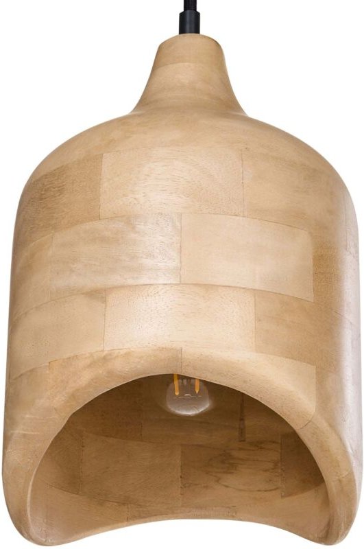 Hängelampe Hellbraun aus Holz Rundes Design Modern Boho Stil Hängeleuchte Pendelleuchte Esszimmerlampe Esstischlampe Woh...