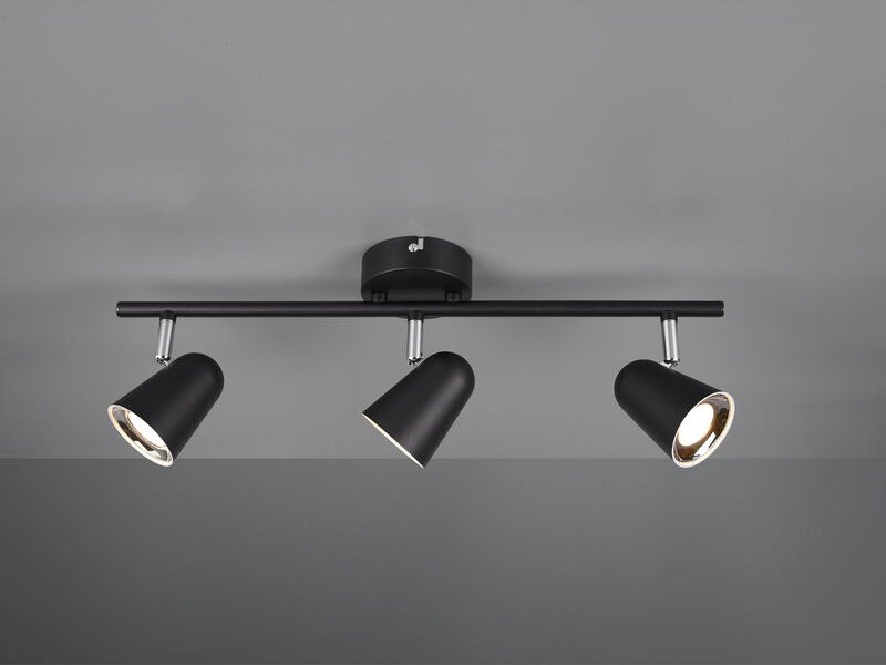 Led Deckenstrahler toulouse Schwarz 3-flammig, Breite 48cm