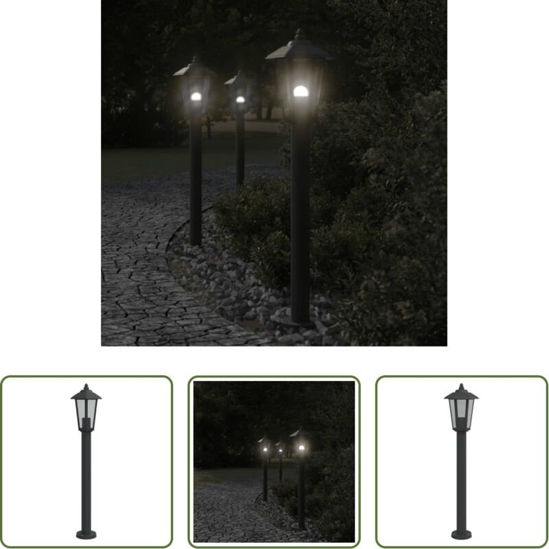 vidaXL Wegeleuchte - Wegeleuchte Schwarz 80 cm Edelstahl