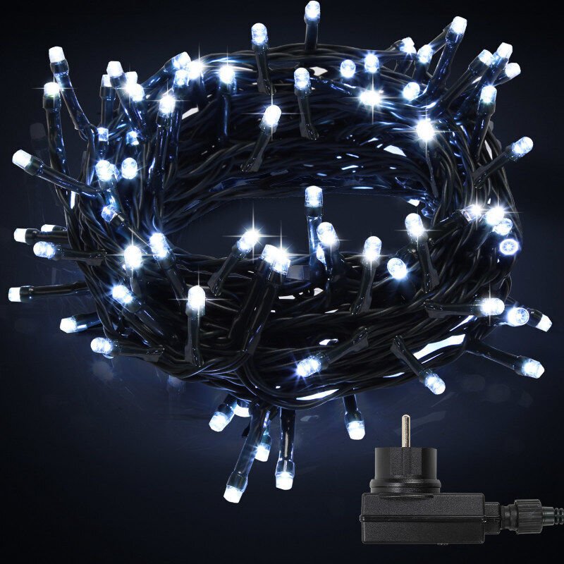 Thumbnail - Lichterkette 20M 200 LED Lichterkette LED Lichtervorhang Wasserdicht Innen Außen Party Garten Deko 8 Lichtmodi Kaltweiß