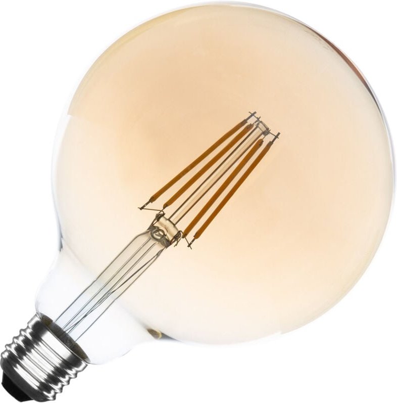 Efectoled - LED-Glühbirne Filament E27 8W 750 lm Dimmbar G125 Gold No Flicker 2700K Warmweiß