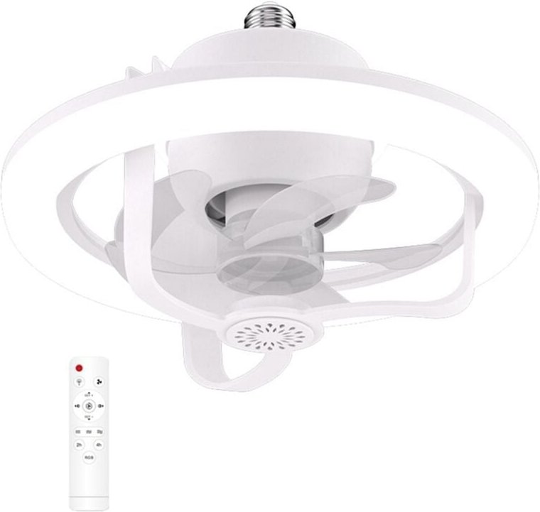 360 ° drehbare Deckenventilatorleuchte E27 intelligent mit Fernbedienung led für Wohnzimmer Schlafzimmer Top 50W