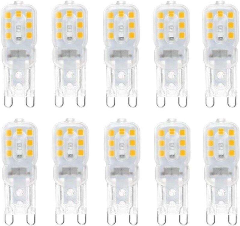 XVX - 10 lampadine led G9 da 3 w, equivalenti a lampadine alogene da 33 w, luce bianca 6000 k, non dimmerabili, angolo d...