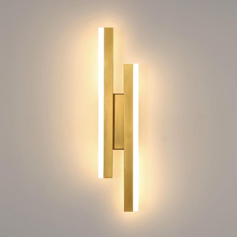 Goeco - Moderne LED-Wandleuchte, 16 w, Gold, 3 Farbtemperaturen, elegante LED-Wandleuchte für den Innenbereich, 3000 K/4...