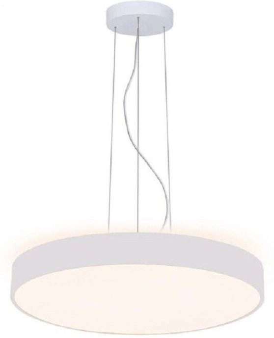 Trade Shop - Kreis Kronleuchter 80 cm led 95 w Up Down Pendelleuchte 2 Lichttemperaturen - Weiß