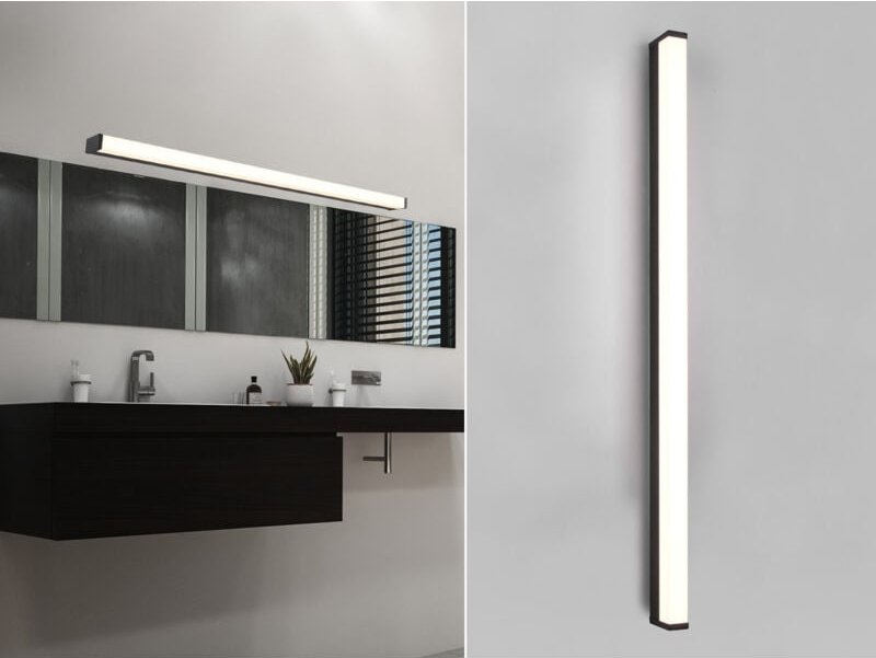 Trio - led Badezimmer Wandleuchte fabio in Schwarz - Spiegelleuchte, Breite 120cm