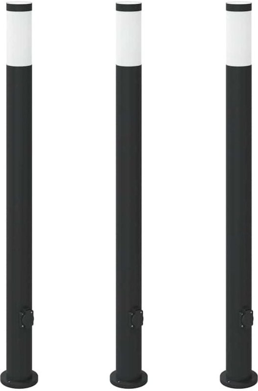 Pollerleuchten mit Auslass 3er 110 cm Edelstahl IP44 vidaXL