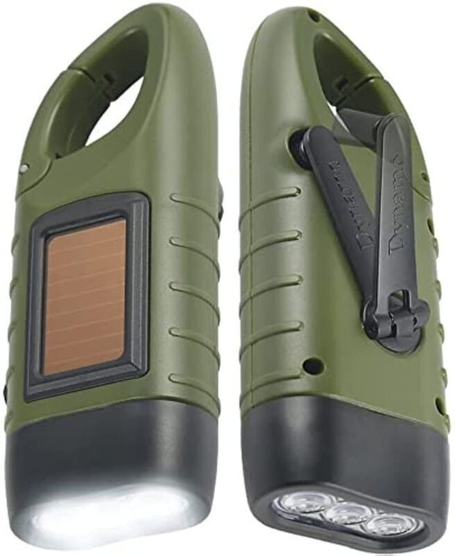 Solar-Taschenlampen-Set mit 2 LED-Taschenlampen und Kurbel-Taschenlampen, wiederaufladbar, für Outdoor-Aktivitäten, Notb...