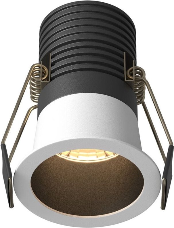 Maytoni Minor Rundes Einbau-Downlight, Schwarz und Weiß, 3000 K, 700 lm