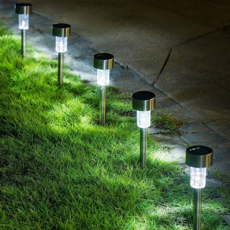 12-teiliges Solar-Gartenleuchten-Set für den Außenbereich, kabellose LED-Gartenleuchten, bodenmontierte Solar-Gartenleuc...