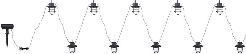 LED Solar Laternen Lichterkette Feuer Effekt Garten Außen Beleuchtung 10x Laterne Deko Lampen