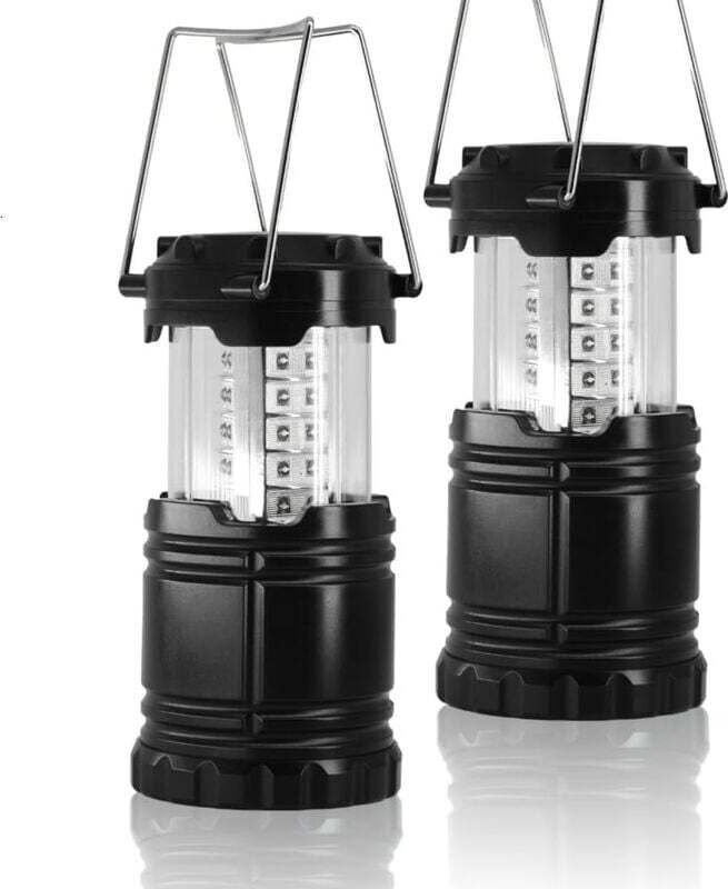 2-teilige faltbare LED-Campinglaterne, tragbare wasserdichte IPX5-Taschenlampe für Outdoor-Beleuchtung, Camping, Wandern...