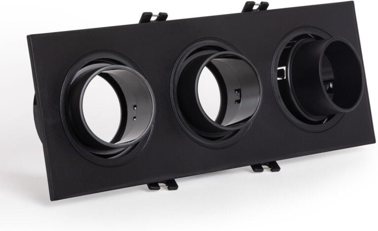 Ledkia - Downlight-Ring Quadratisch Schwenkbar mit niedrigem ugr für drei LED-Glühbirnen GU10 / GU5.3 Schnitt 75x235 mm ...