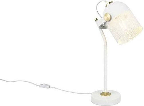 Tischleuchte Leselampe Nachttischlampe Retro Wohnzimmerlampe Weiß E27 H 45 cm