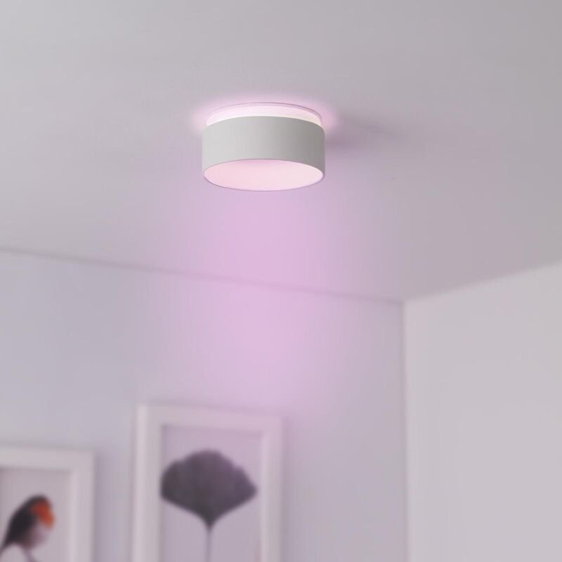Einbaustrahler Rahmen rund indirektes Licht - Farbe: Weiß - LED Leuchtmittel: GU10 5W RGB+CCT Smart Tuya