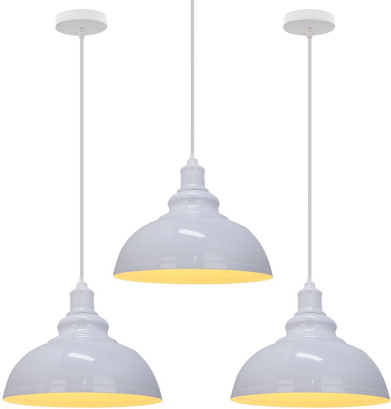 Axhup - 3er Pendelleuchte Vintage Kuppel Hängelampe Industrielle Hängelampe mit Ø29cm Lampenschirm Edison für Loft Bar W...