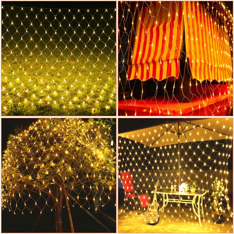 Thumbnail - Swanew led Lichternetz Deko Lichtervorhang Lichterkette Hochzeit Lichterketten Fenster Beleuchtung 8 Modi IP44 für Weihn...
