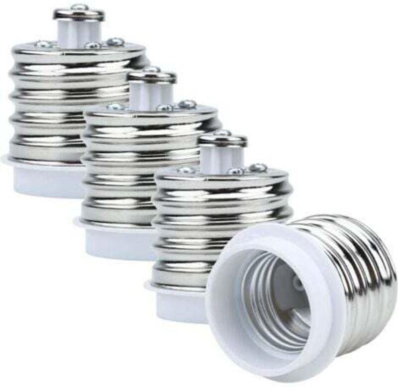 Thumbnail - Lablanc - 4x Lampensockel-Adapter E40 auf E27 in Weiß – Set mit 4 Lampensockel-Umformatierungskonvertern für Glühlampen,...