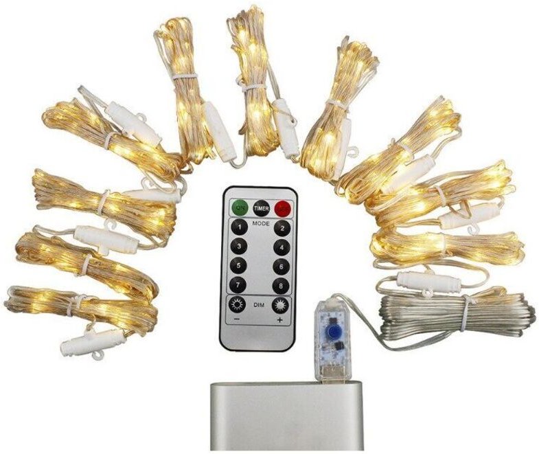 3 m x 3 m große Weihnachtsbeleuchtung, mehrfarbiger Vorhang, 300 LEDs, USB-Anschluss, 8 verschiedene Beleuchtungsmodi, m...